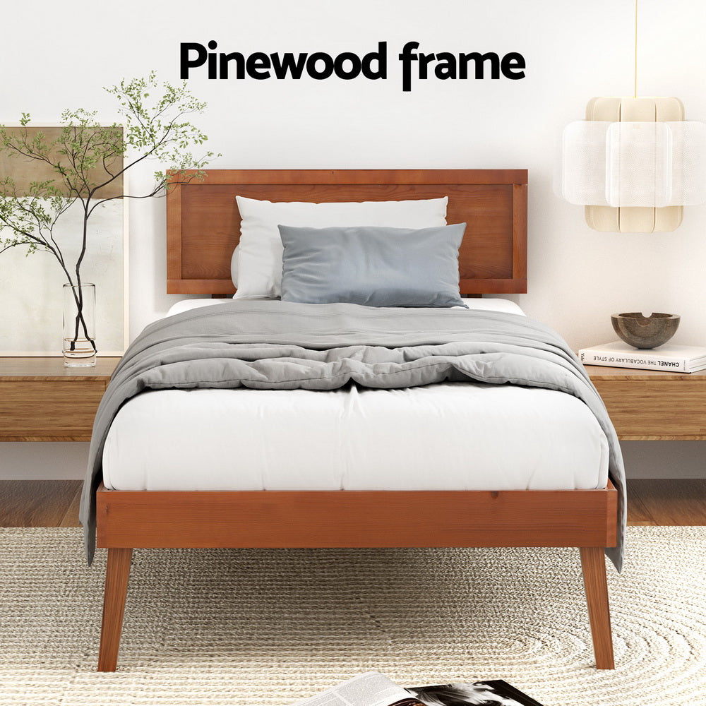 - Modern Single Bed Frame – Walnut Solid Pine Baby Stork Furniture > Bedroom > Beds & Bed Frames
