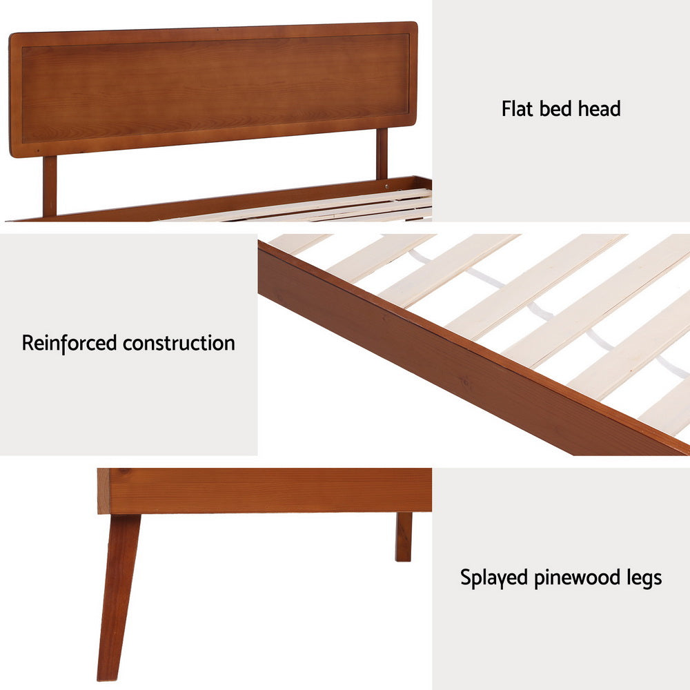 - Modern Single Bed Frame – Walnut Solid Pine Baby Stork Furniture > Bedroom > Beds & Bed Frames