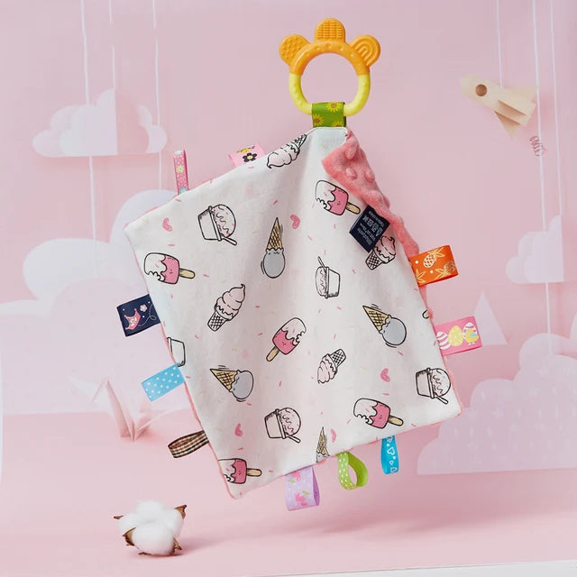 Cotton Taggie Baby Soothing Blanket with Teether Baby Soothers Storkke Ice Cream 