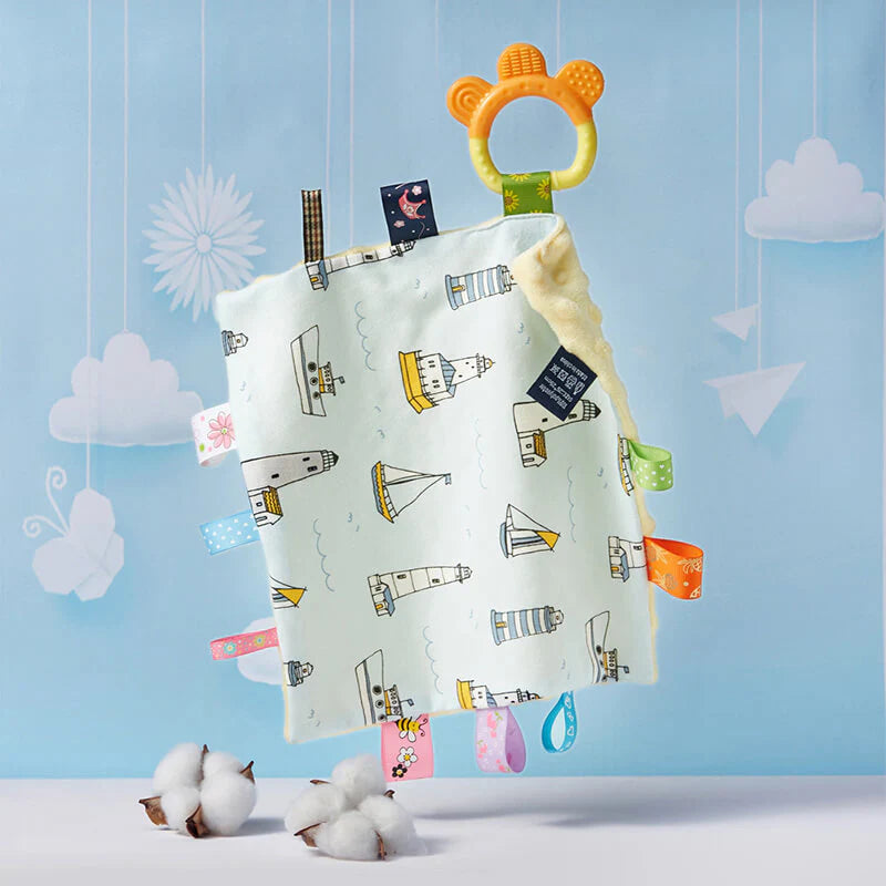 Cotton Taggie Baby Soothing Blanket with Teether Baby Soothers Storkke Sail Boat 