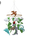 - Handmade Prehistoric Dinosaur Nursery Mobile - Premium Felt Decor Baby Stork Baby Mobile