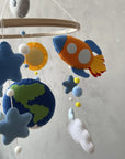 - Space Baby Felt Mobile | Outer Space Adventure Astronaut & Rocket Nursery Mobile Baby Stork Baby Mobile