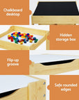 - Kids Table & Chairs Set with Chalkboard & Storage | 3-Piece Activity Desk Keezi Baby & Kids > Kid's Furniture