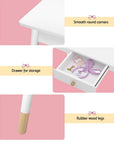 - Enchanted Kids Vanity Set with Mirror and Storage Drawer Keezi Furniture > Bedroom