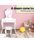 - Princess Dreams Kids Vanity Set with Heart-Shaped Mirror and Stool Keezi Baby & Kids > Kid's Furniture