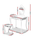 - Princess Dreams Kids Vanity Set with Heart-Shaped Mirror and Stool Keezi Baby & Kids > Kid's Furniture