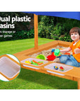 - Splash & Dig Sandbox: Wooden Sandpit with UV Canopy & Water Basins Keezi Baby & Kids > Toys