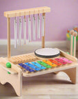 - Kids Musical Instrument Set - 4-in-1 Drum, Xylophone, Wind Chime, and Scraper Baby Stork Musical Toy