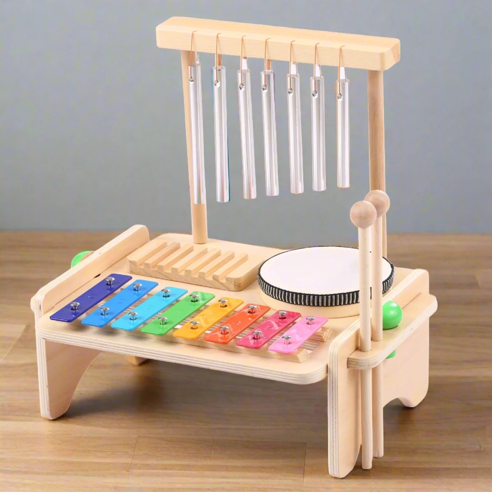 Kids Musical Instrument Set | 4-in-1 Drum, Xylophone, Wind Chime ...