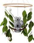 - Koala Nursery Mobile with Baby on Top - Handmade Wool Felt Mobile Baby Stork Baby Mobile