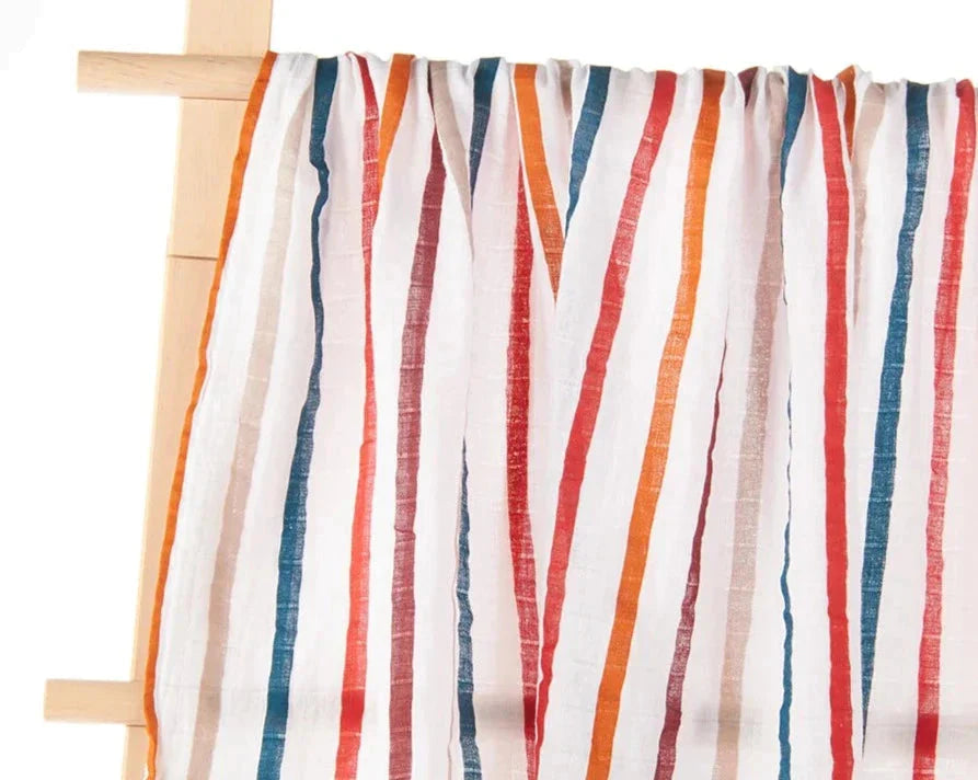 Muslin Swaddle - Stripes Swaddling &amp; Receiving Blankets Storkke 