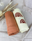 - Muslin Swaddle - Terracotta Rainbow Storkke Swaddling & Receiving Blankets