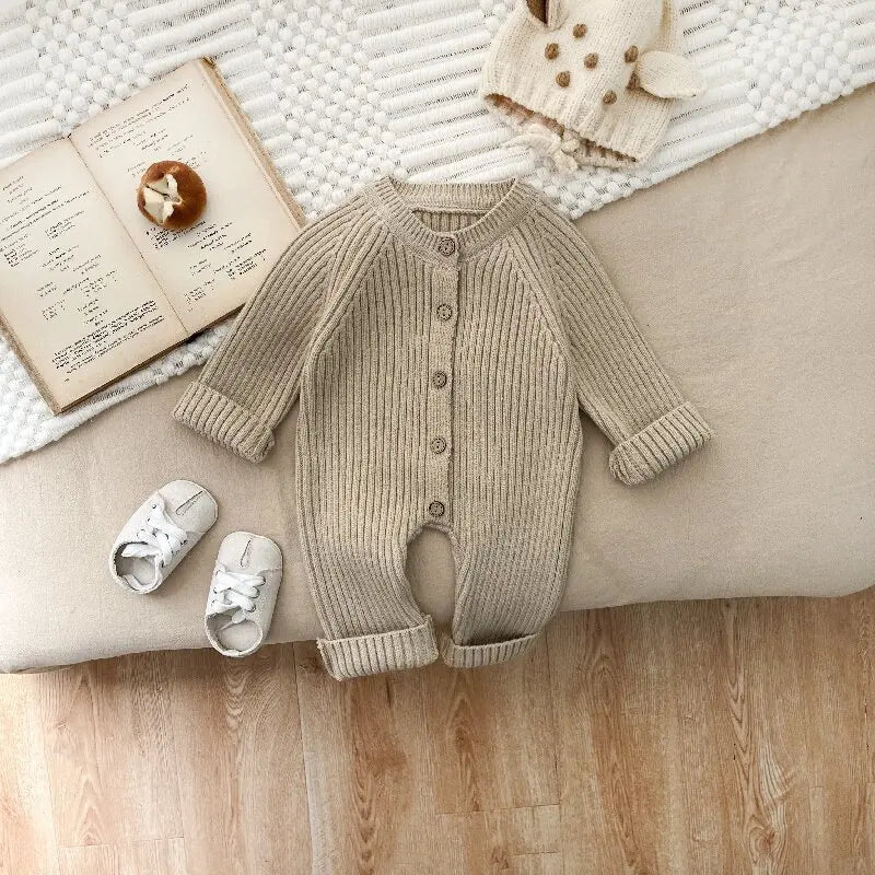 Personalised Knit Onepiece Baby & Toddler Clothing Accessories Baby Stork Mocha 0-3 Months 