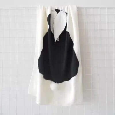Personalised Soft Bunny Blanket Baby Gift Sets Storkke Black & White 