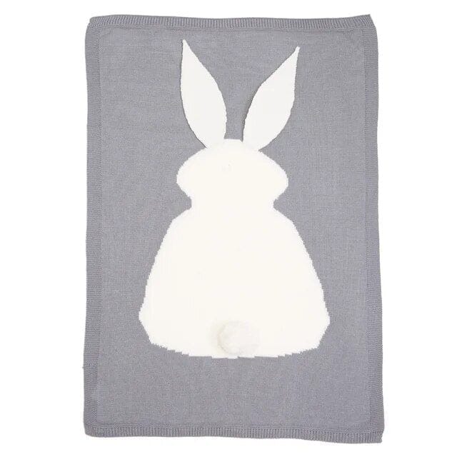 Personalised Soft Bunny Blanket Baby Gift Sets Storkke Grey 