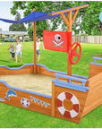 - Pirate Adventure Sandpit: Wooden Boat with Canopy & Bench Seat Keezi Baby & Kids > Toys