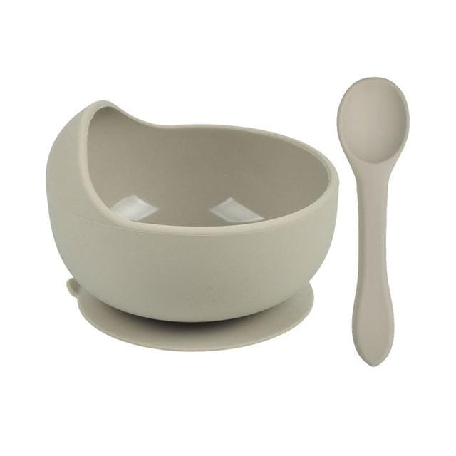 Silicone Bowl &amp; Spoon - Multiple Colours Baby &amp; Toddler Food Storkke Mocha 