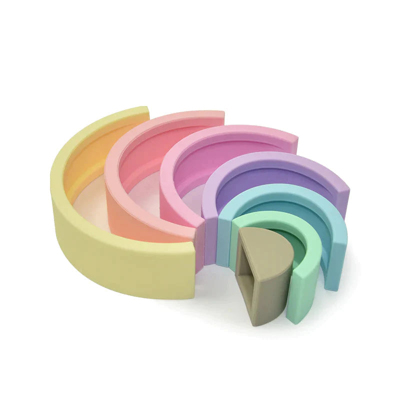Silicone Rainbow Stacker Sorting &amp; Stacking Toys Storkke 