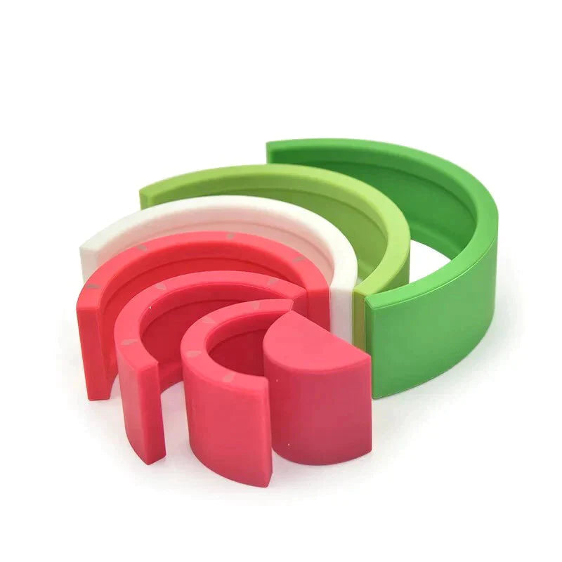 Silicone Watermelon Stacker Sorting &amp; Stacking Toys Storkke 