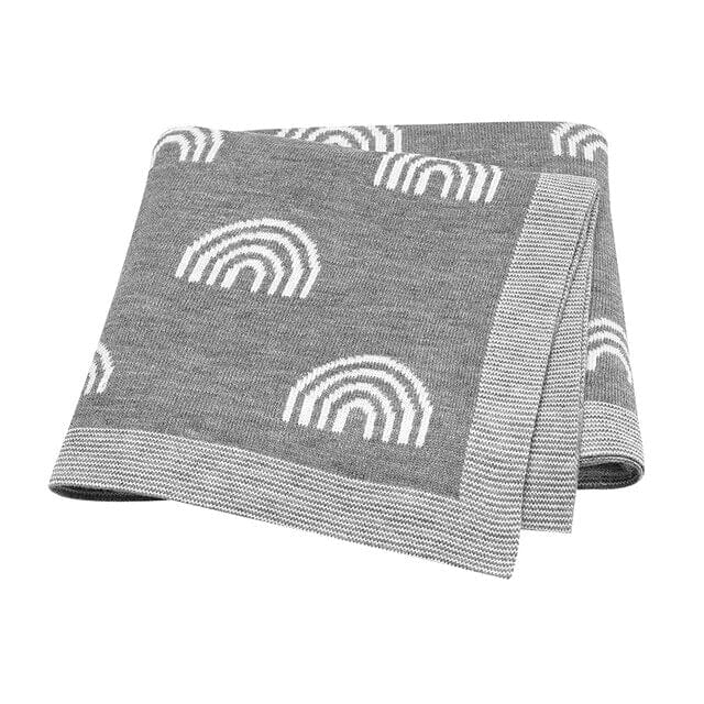 Soft Knit Rainbow Blanket Swaddling & Receiving Blankets Storkke Grey 