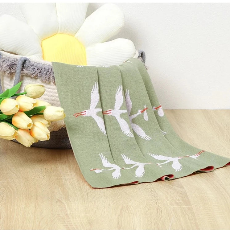 Soft Knit Stork Blanket Swaddling &amp; Receiving Blankets Storkke 