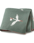 Soft Knit Stork Blanket Swaddling & Receiving Blankets Storkke Green 