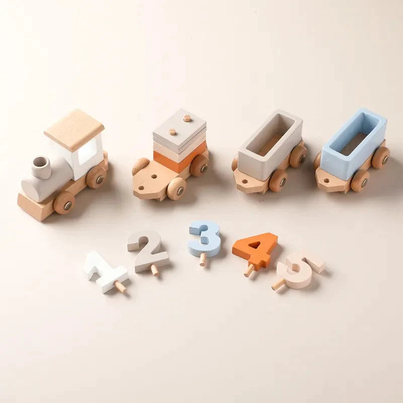 Wooden Birthday Train Baby Toys & Activity Equipment Storkke 